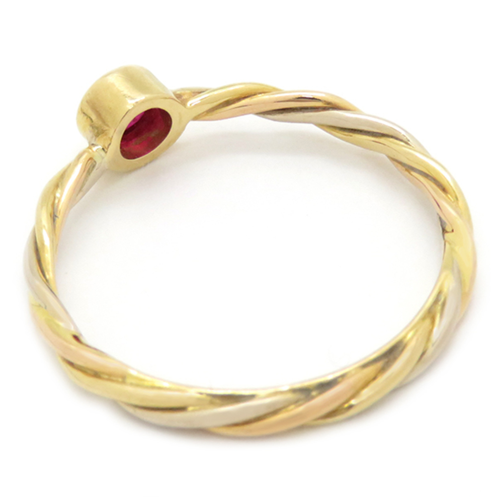 Cartier Ruby Three Colors Twisted Ring White Pink… - image 3